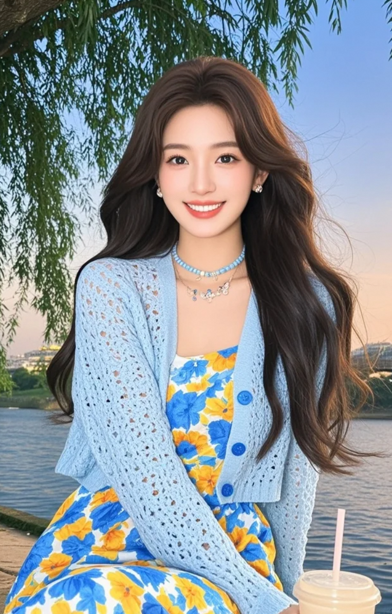 一抹浅兰，点缀了她的夏日梦