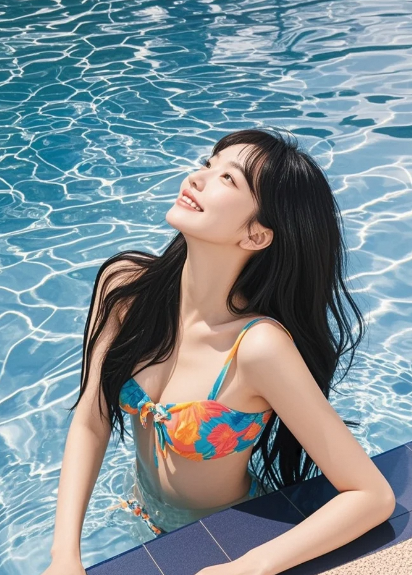 清凉一夏，她在水上乐园美成夏日限定款