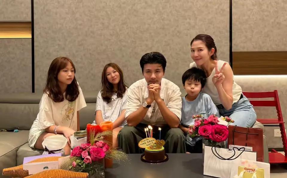 张晋生日，儿女出镜，俩女儿的气质简直就是mini蔡少芬！不得不说张晋真的是很有福