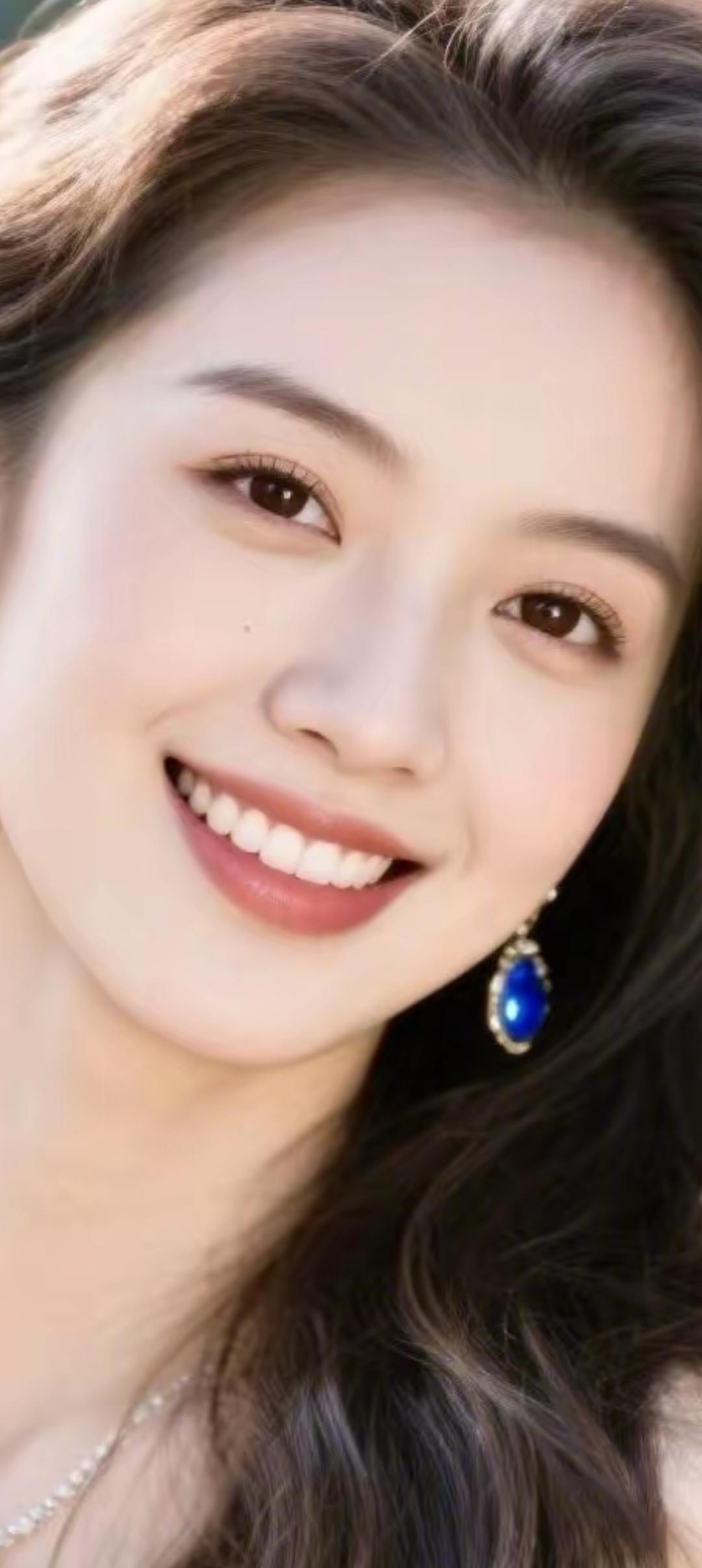 甜美笑容，蓝宝石耳环，闪耀你的每一天！💎😊