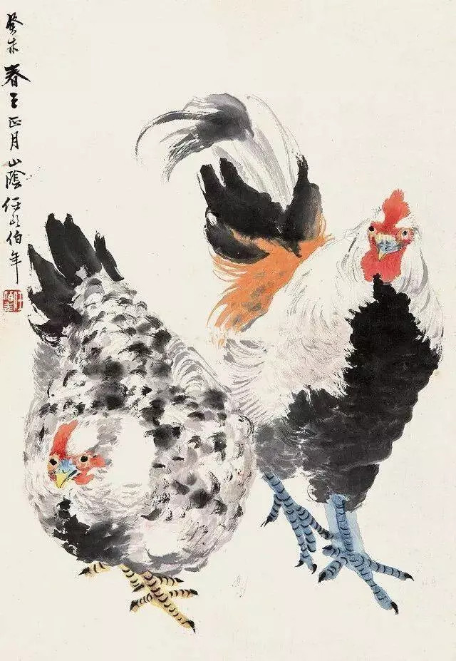 任伯年（1840～1895）清末海派杰出的代表画家之一,擅画花鸟，而鸡便是他最常