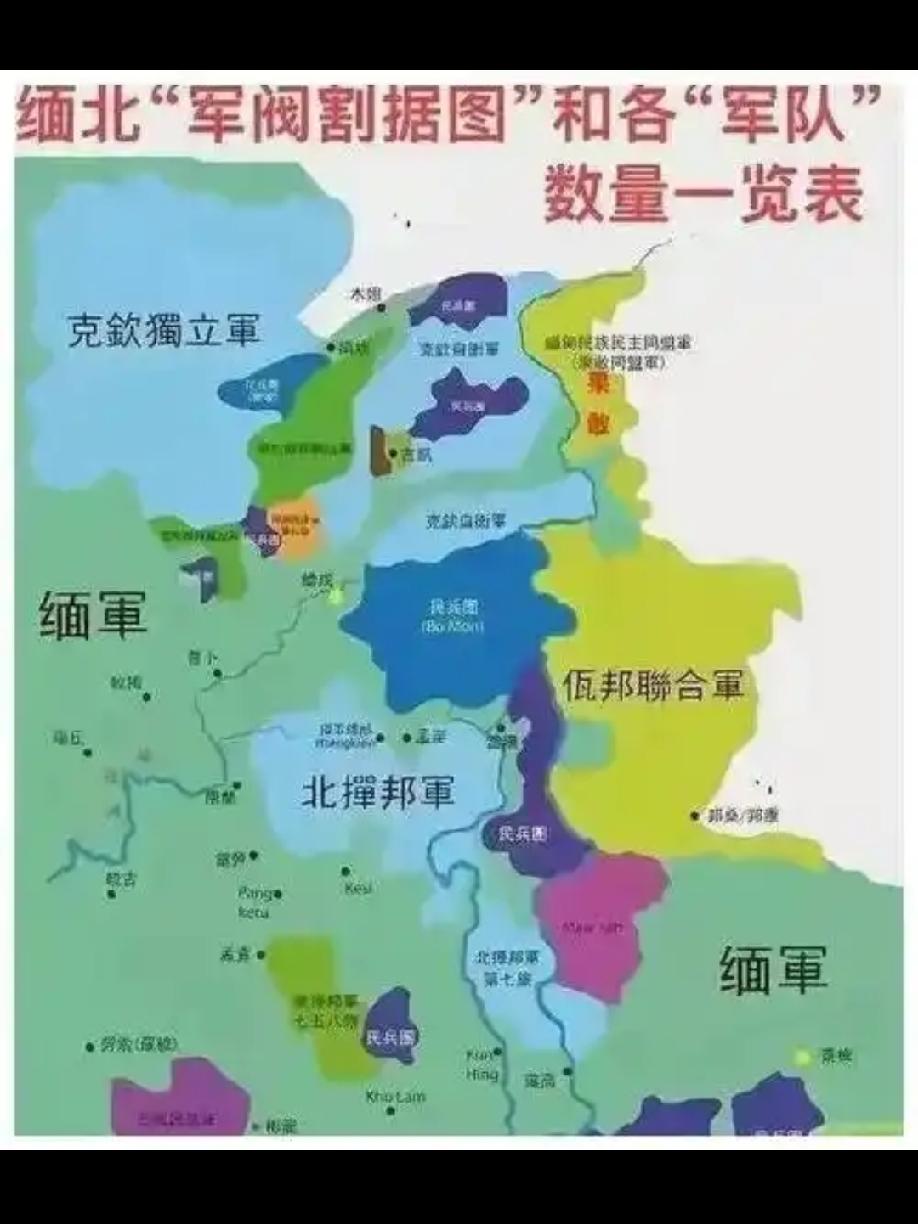 缅共解体后四大军区的演变图1989年，缅甸共产党（缅共）发生内