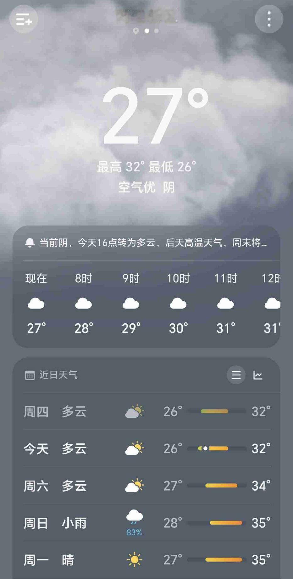 还没踏入九月的门槛，山城的暑气就悄悄敛去了往年的嚣张气焰。今天的最高气温只有32