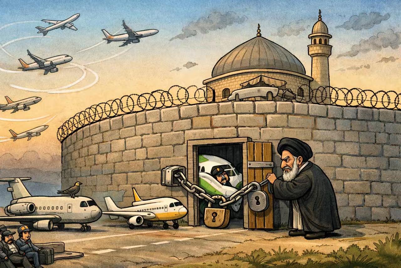 伊朗为什么不先发制人，封闭领空，除了个别国际航班经过允许可以降落，其余的飞机连路