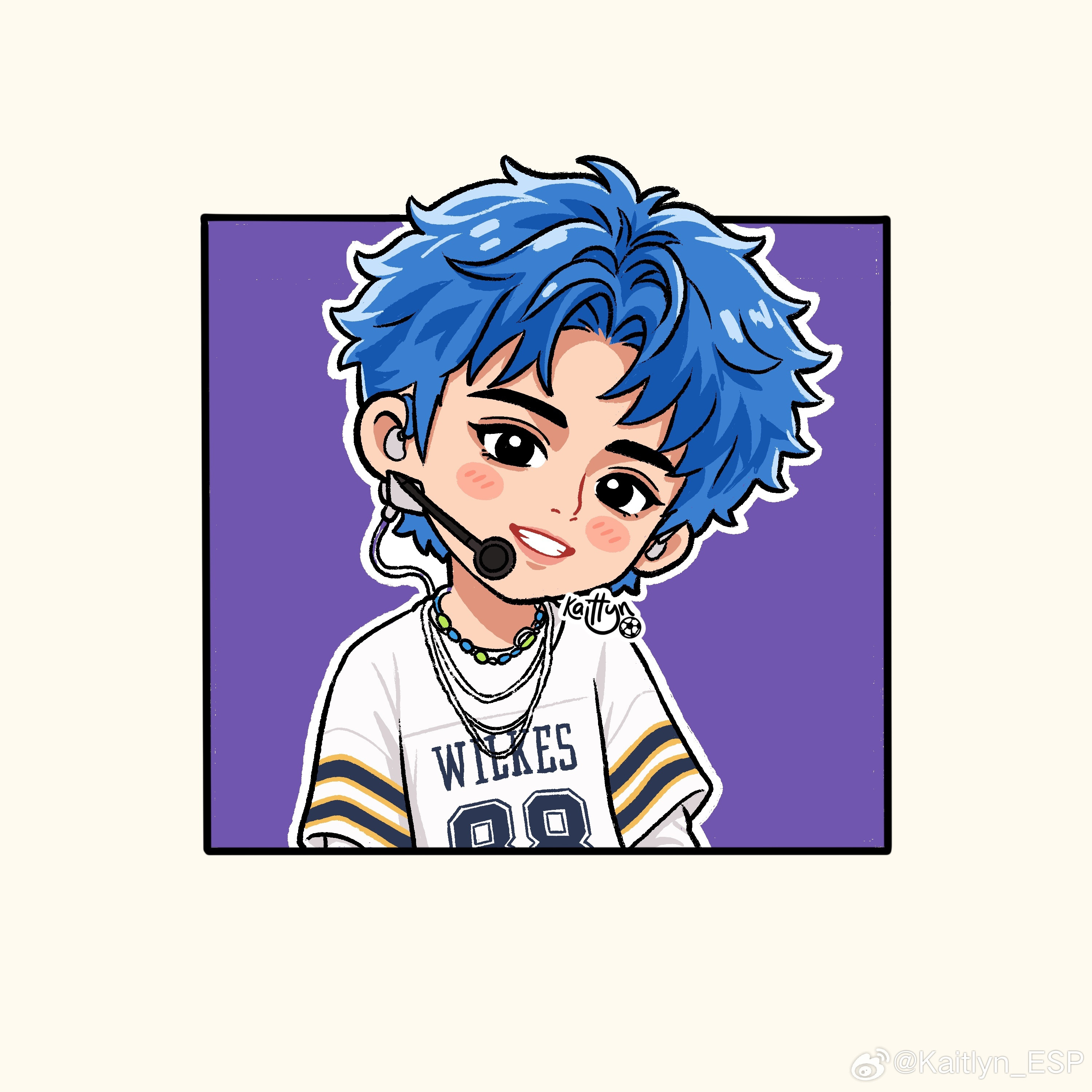 左航ZH加点zuo料✈️蓝发小猫和兔耳朵造型💙