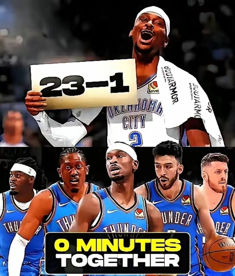 讲个NBA恐怖故事：目前雷霆23-1开局，和16年勇士、69年尼克斯并列历史前三