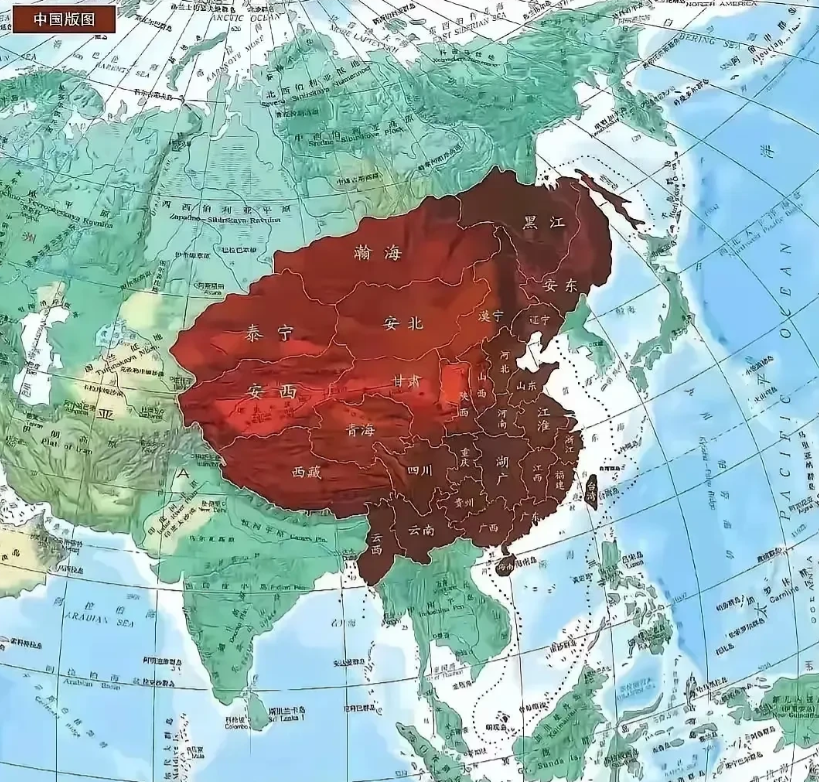 看看当年中国的版图，太雄伟壮观，太自豪了！