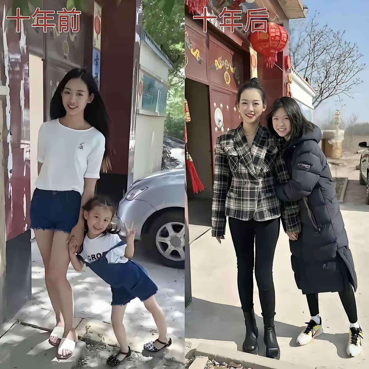 孩子生的早的好处，小的时候看起来像母子，长大了看起来像姐妹，不管怎么看妈妈都是两