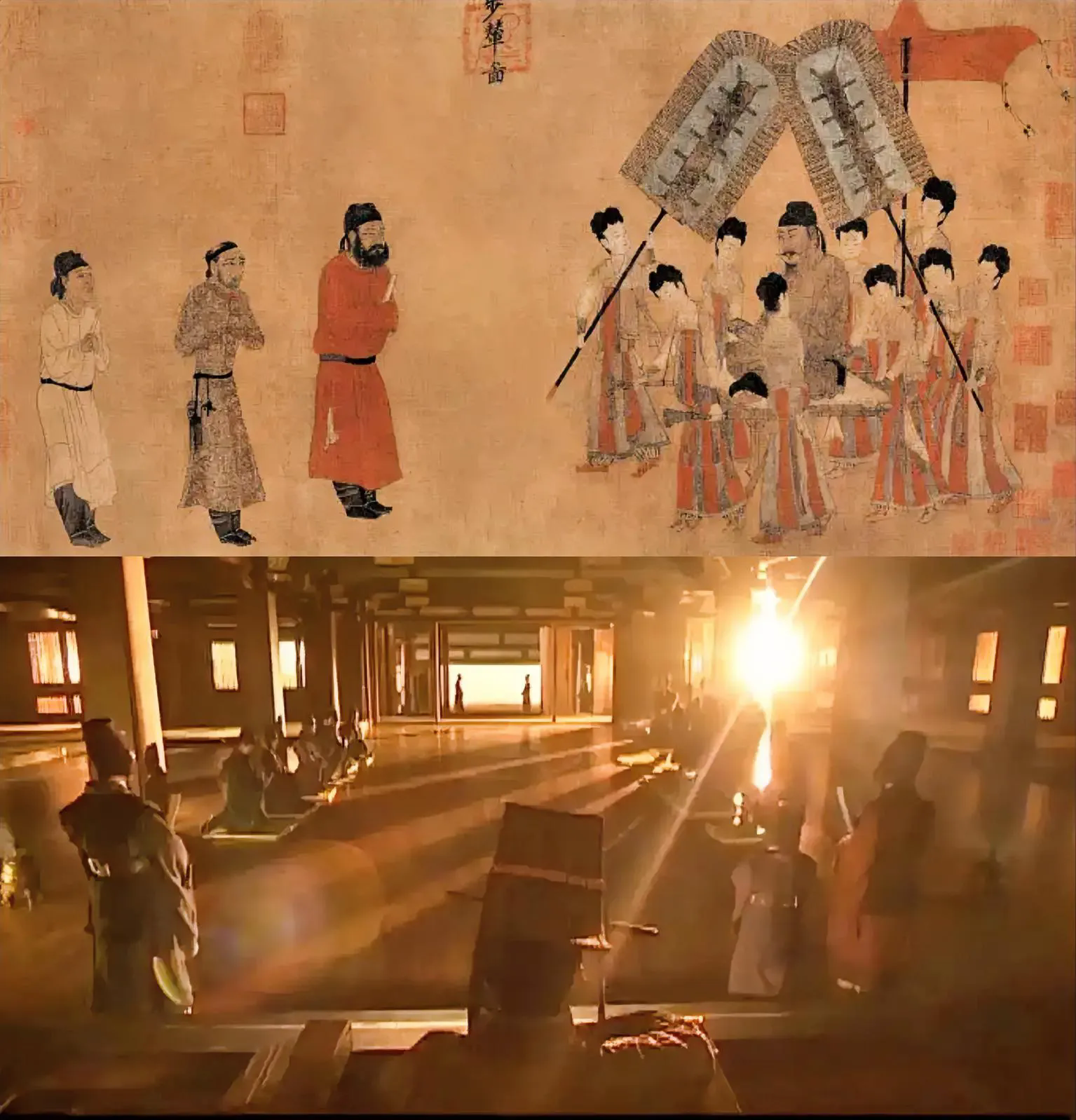 至今没有影视剧拍出大唐真正的排面:真正的天可汗出场，身后的卫队是一个小型联合军