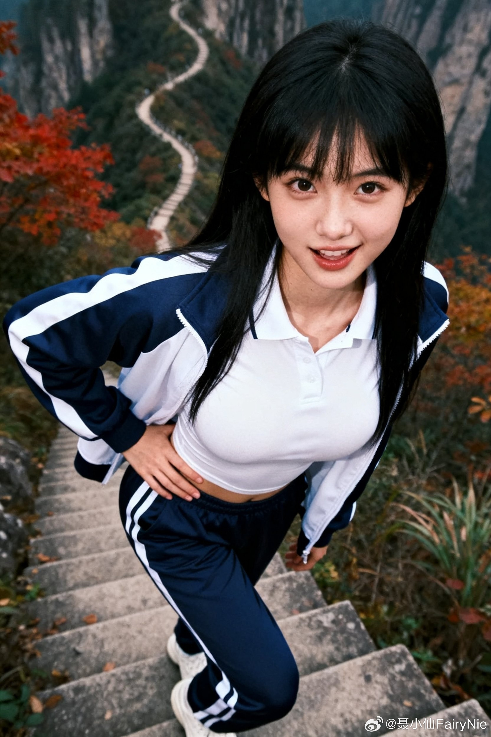 山里的风景太美了，快去爬山吧！杵那么近，就像个大头宝宝🤣聂小仙行摄漫记