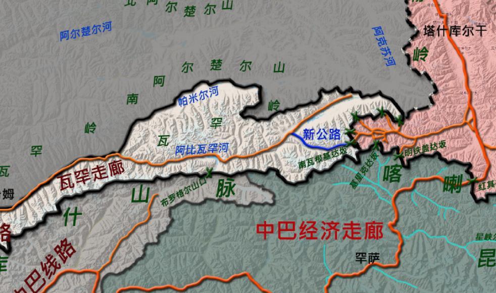 阿富汗瓦罕走廊的公路，已经修到咱们的边境，但是咱们这边没有打通这条公路！目前咱们