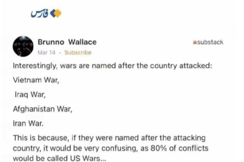 一位外国网友指出，有意思的是，战争通常是以被侵略国的名字命名的，比如越南战争，阿
