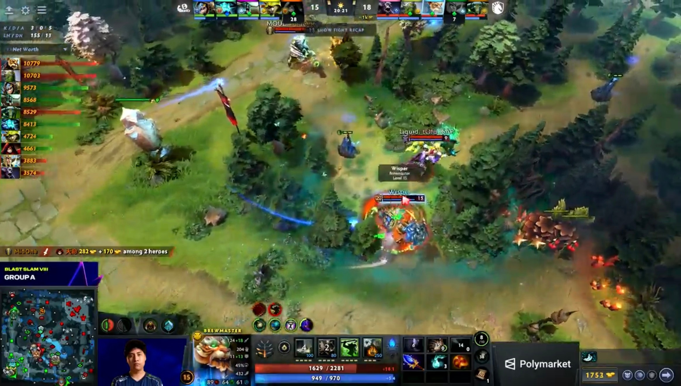 DOTA2BLASTSLAM第八季小组赛D组瑞士轮第一轮YB对阵液体战队BO