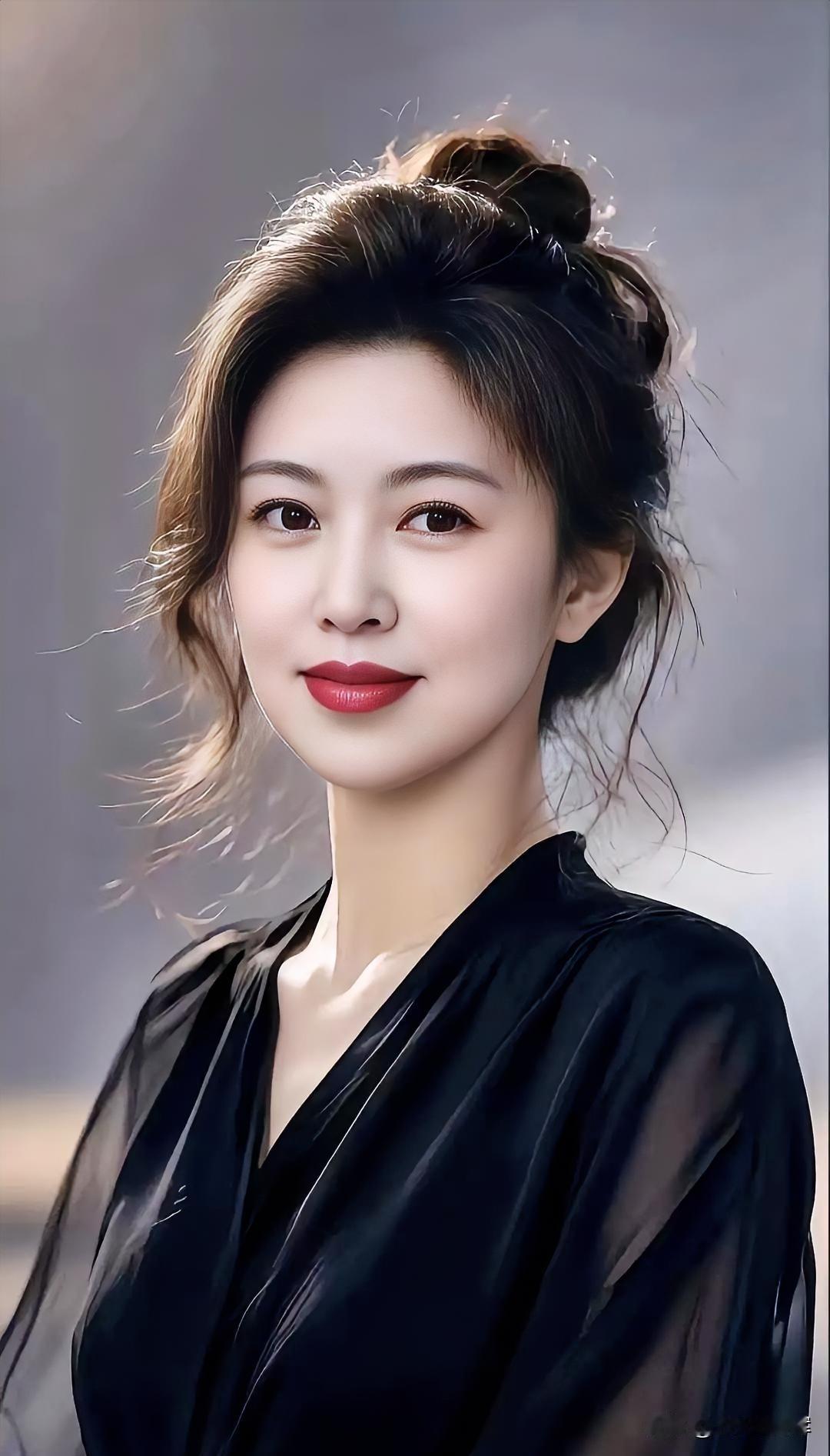 墨色染轻纱，眉眼藏风华。不争春色，自带芳华。