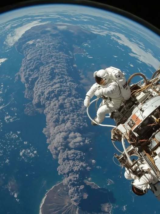 2009年，国际空间站上的宇航员亲眼目睹了萨雷切夫火山爆发，巨大的火山灰柱直冲云