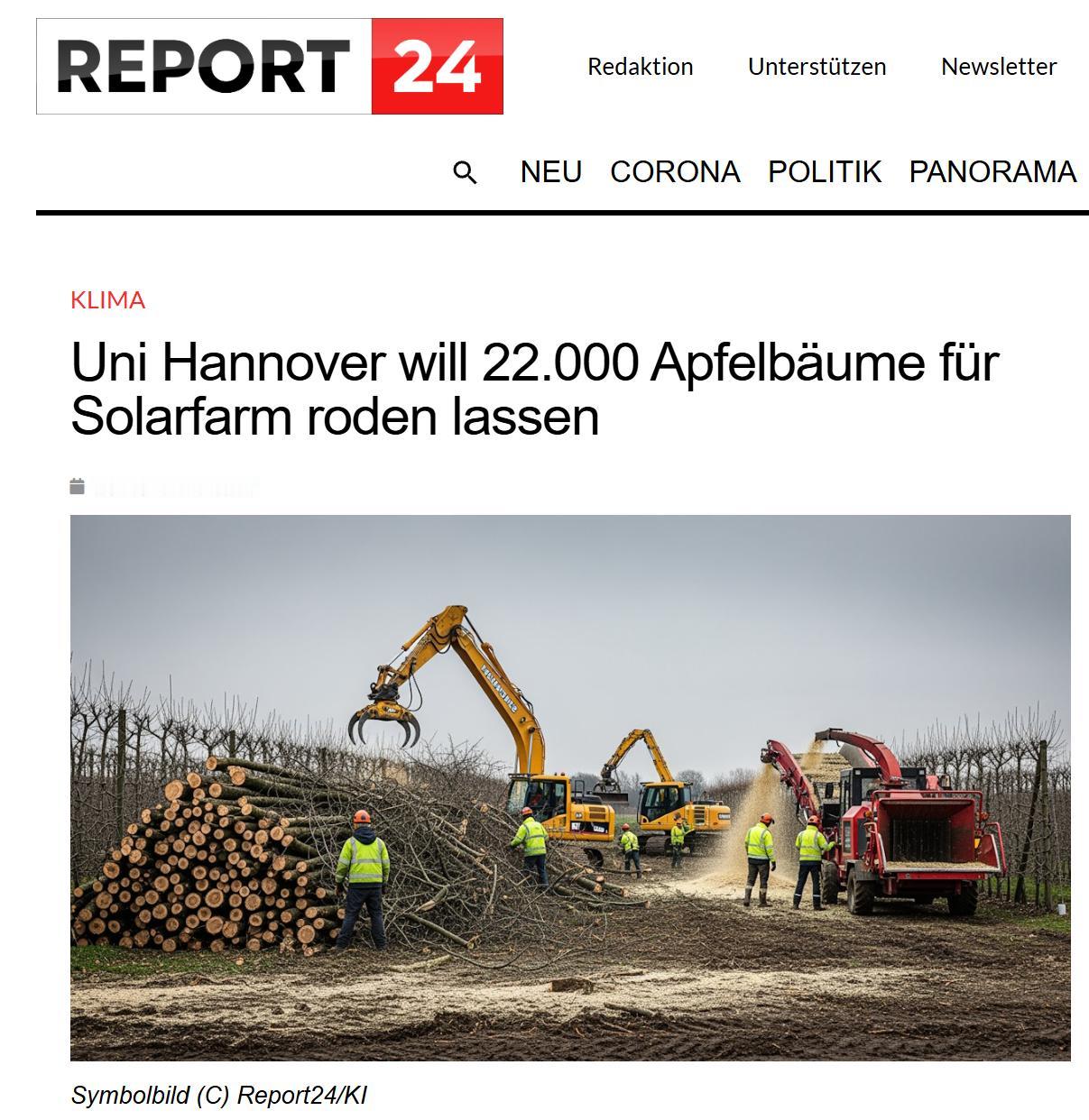 德国绿色大派的手已经伸到德国的果农身上了。在汉诺威的莱布尼茨大学，计划在周边