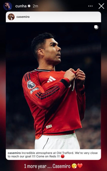 库尼亚ins"1moreyear….Casemiro😮💨❤️"