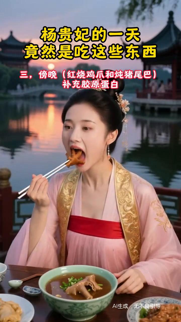 杨贵妃的一天竟然是吃这些东西。·一，中午(燕窝粥和红烧鲫鱼)，解馋而不腻。·