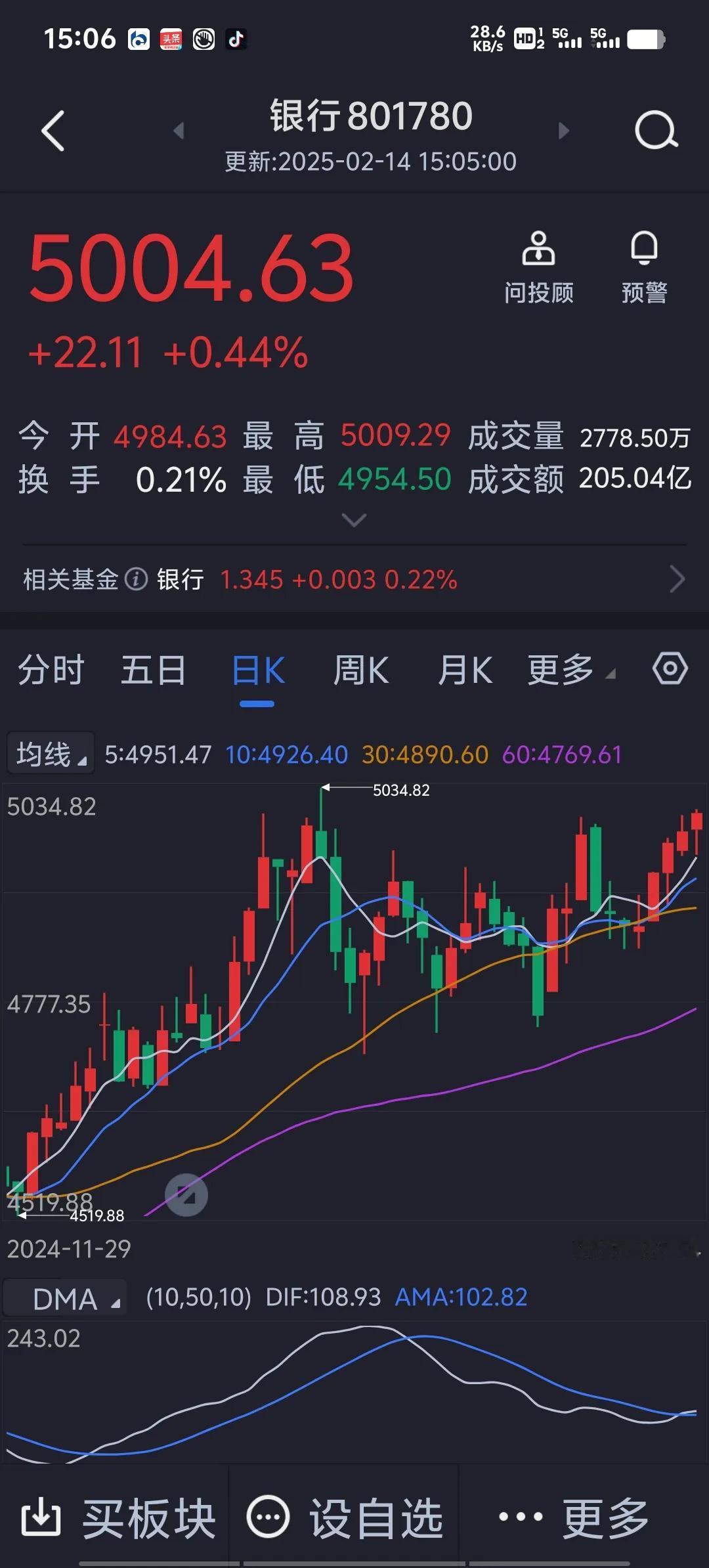 自从买了银行股，对赌博炒股不感兴趣了，也不用每天盯盘，有时间就在手机上看一眼，没