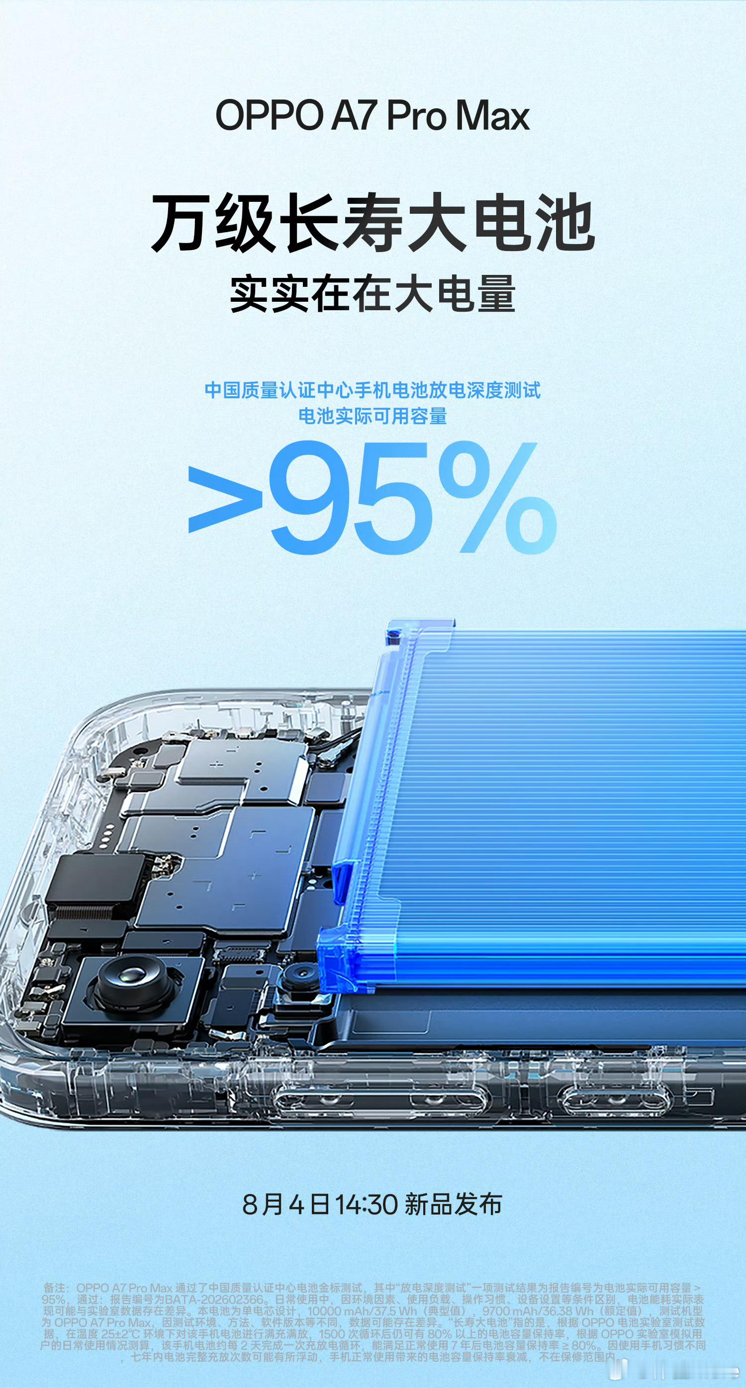 OPPOA7ProMax开始宣传电池实际可用容量了，不知道和极客湾的视频有