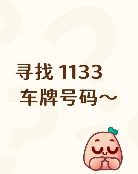 有没有➗1133车牌号码～kl车牌号1133pj