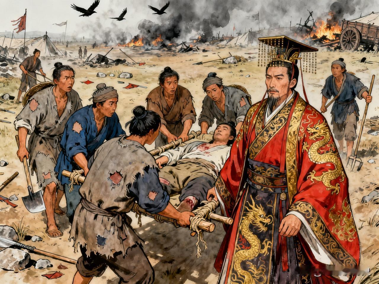 晋惠公六年冬，秦国大旱，颗粒无收。大臣虢射却说:“去年上天把晋国赐给秦国，秦