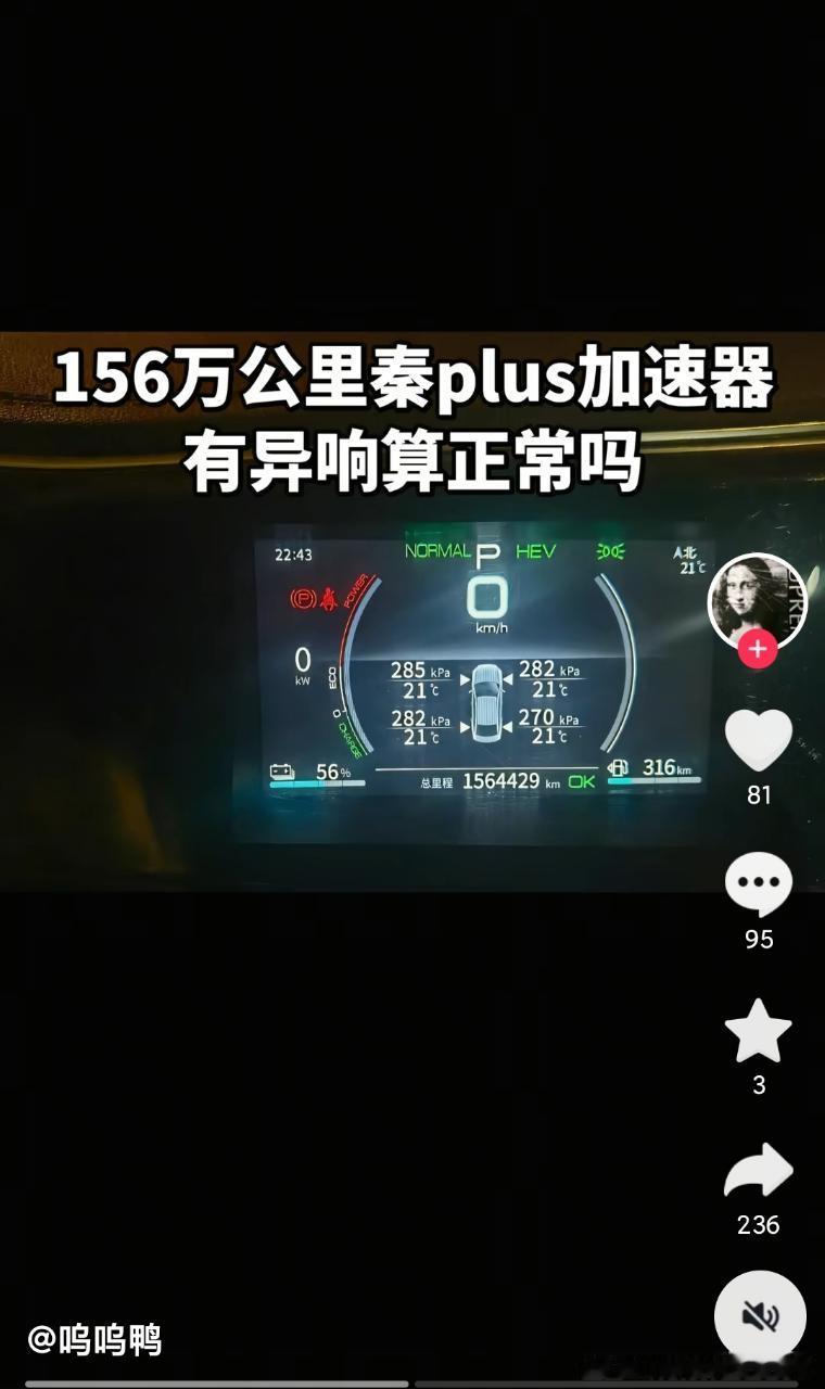 金杯银杯不如客户的口碑。看到有网友的比亚迪秦Plus已经跑了156万公里，还有跑