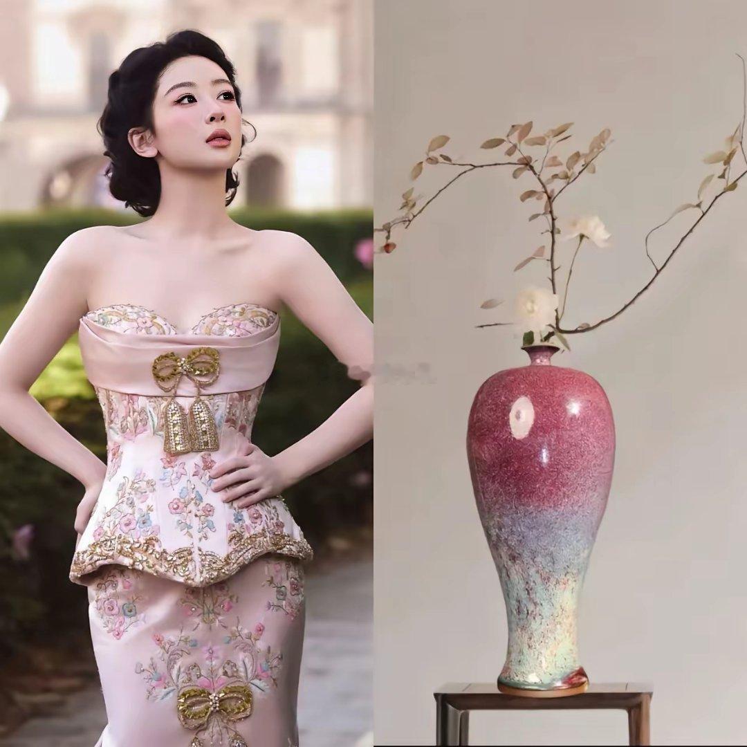 杨紫，这礼服勒得难受是真好看也是真的，美如古董，国宝