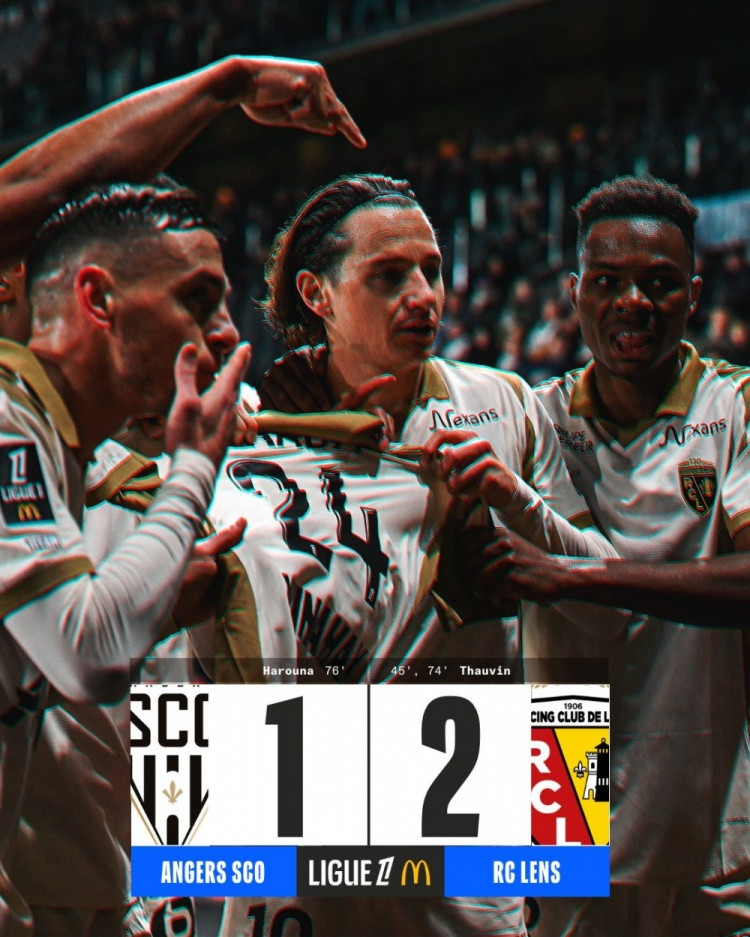 法甲-托万双响! 朗斯2-1昂热, 自2004年以来首次登顶法甲积分榜