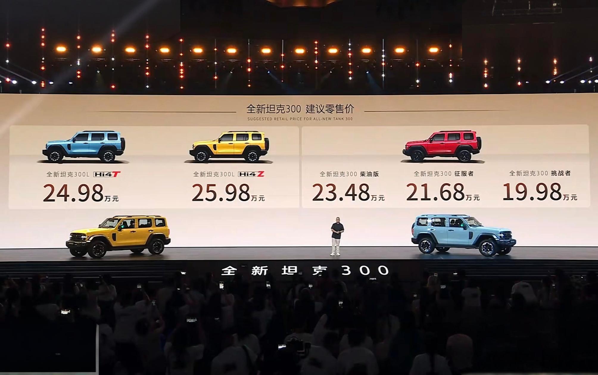 全新坦克300系列上市，售价19.98-25.98万。新车主要变化：①.尺寸全