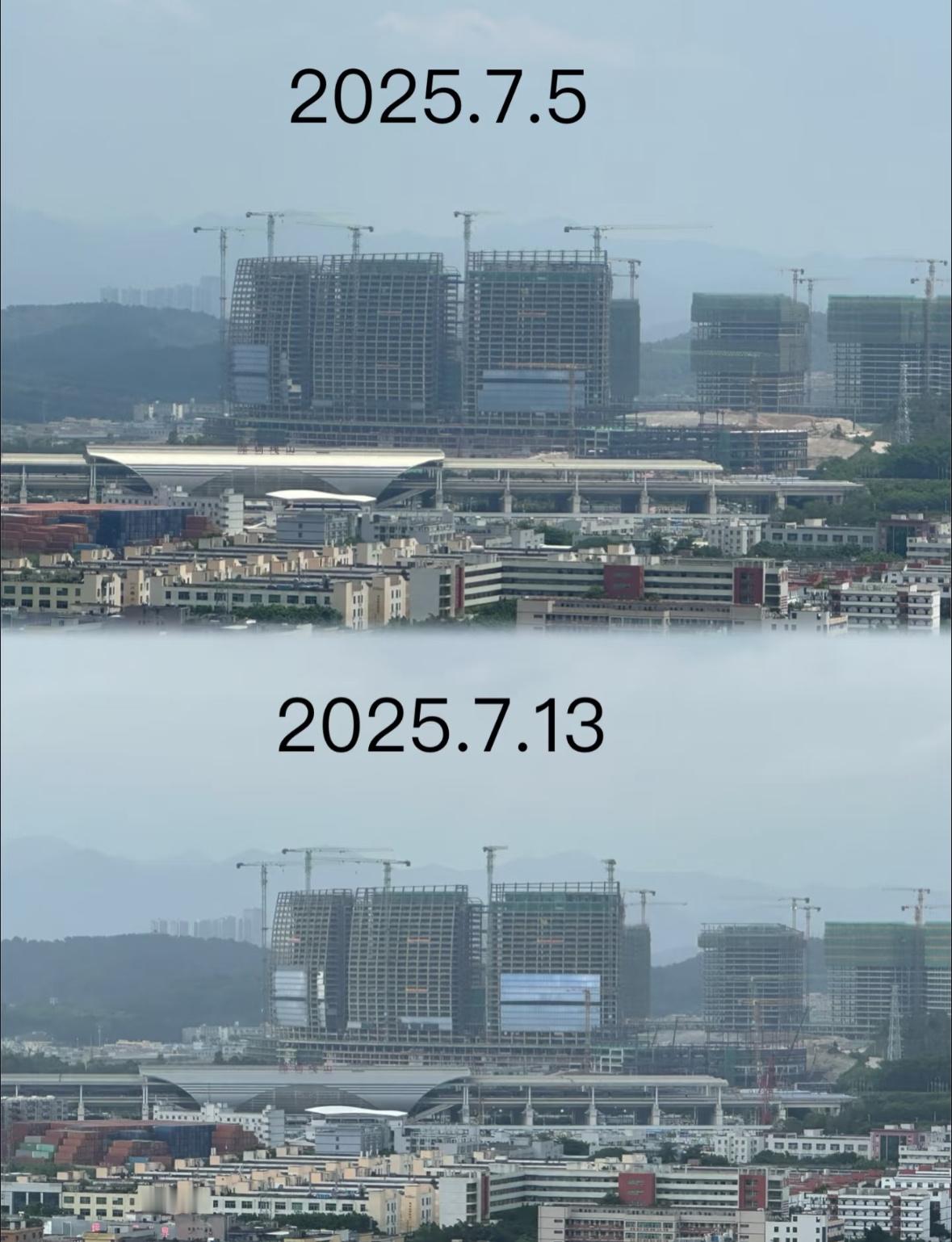 比亚迪全球研发中心的进度真快呀，短短几天幕墙就多了不少，比亚迪人很快就可以去上班