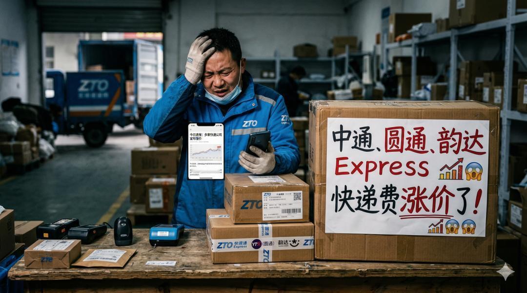 快递涨价逼哭中小卖家！单票涨0.3元，浙江服装电商：利润腰斩你那9块9包邮还