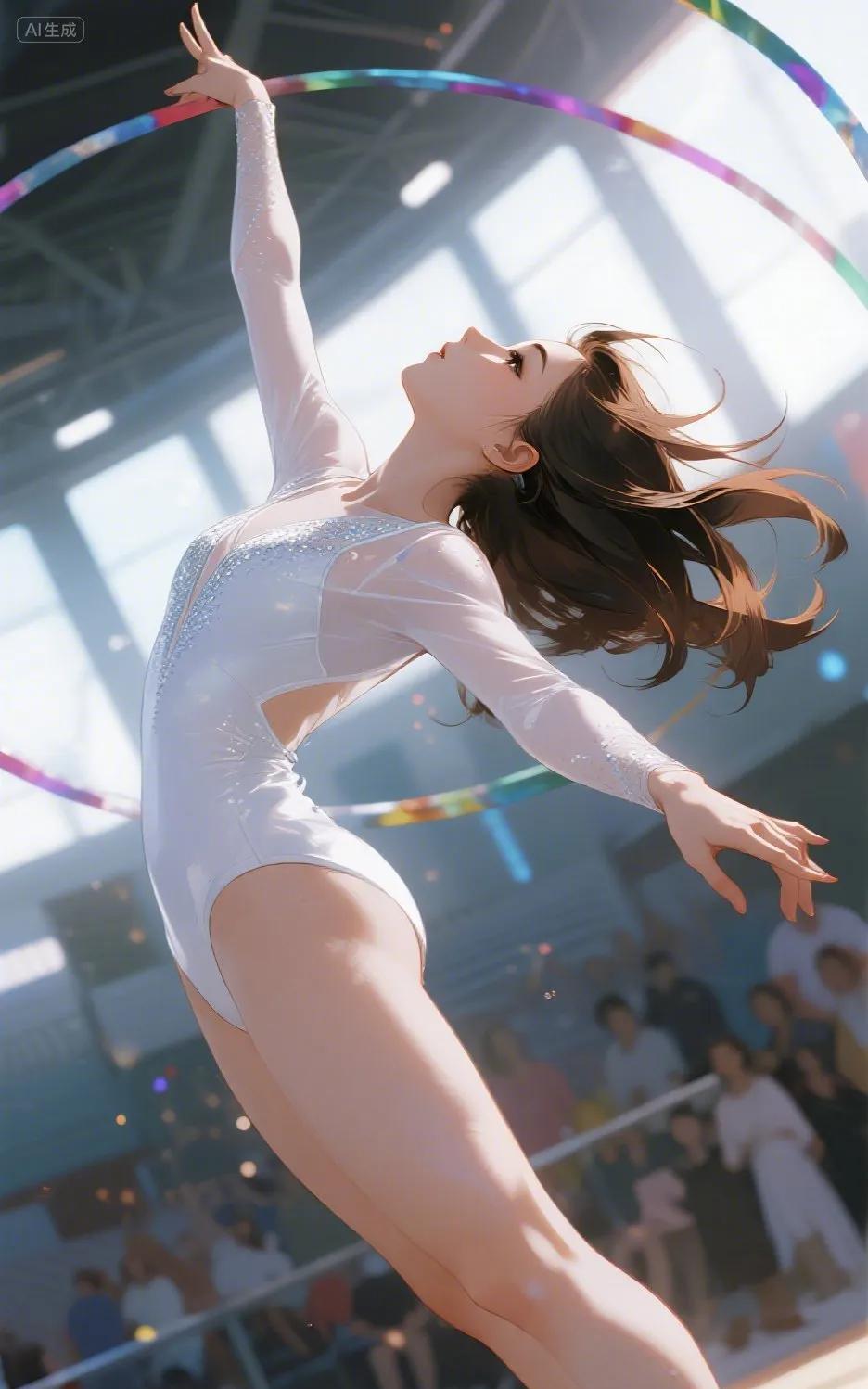 #在你眼里，什么样的女人最漂亮#美女表演艺术体操，身材美丽动人