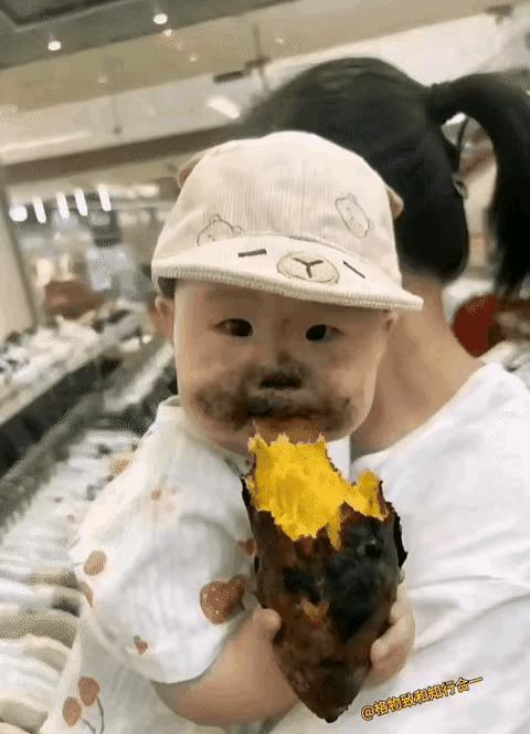 好可爱啊，吃得那个香啊！