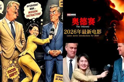 上海台主持人采访外宾时卑躬屈膝的谄媚样，不仅被老外做成恶搞图四处疯传，还直接把大