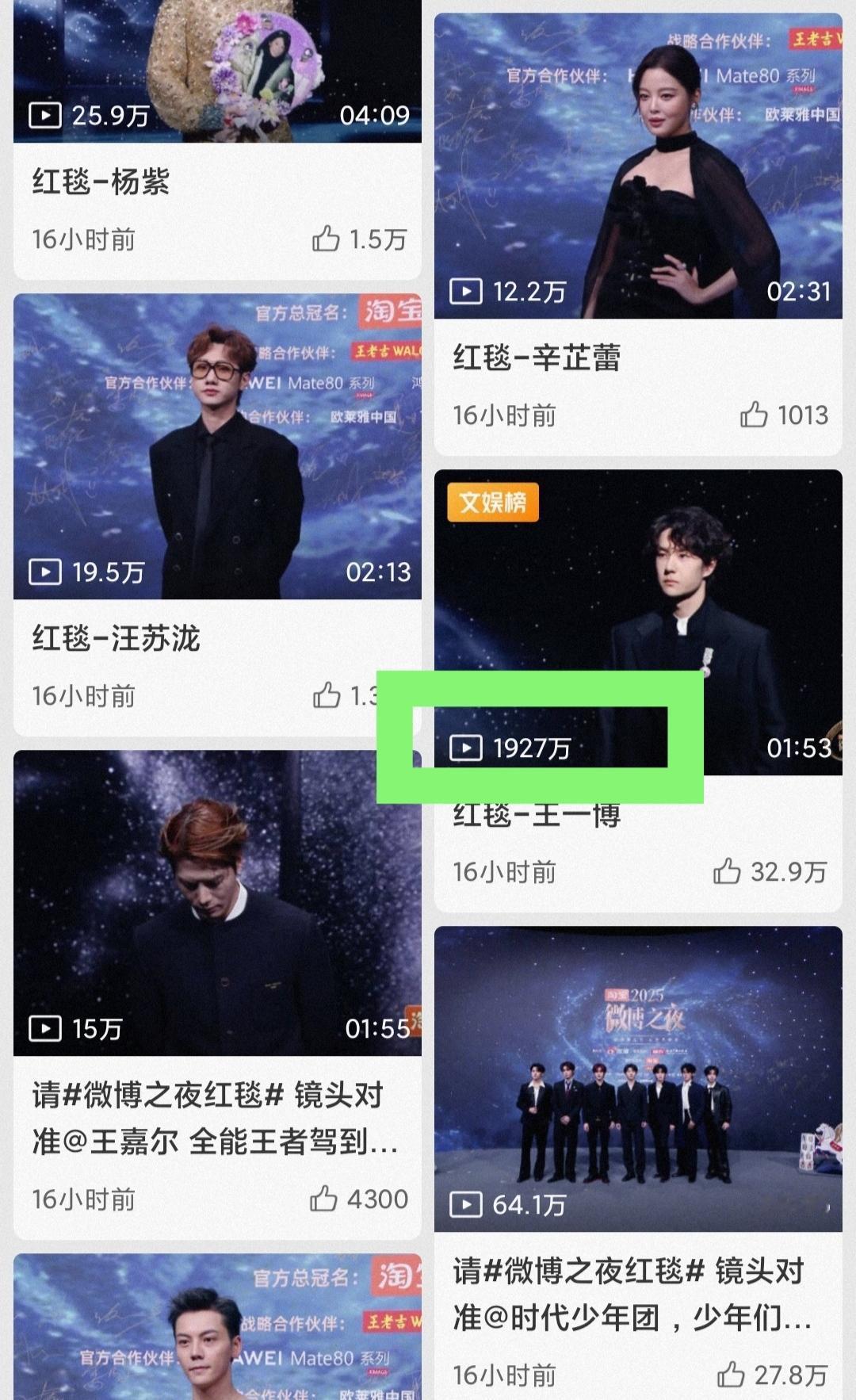 昨天微博之夜，刚刚闲着没事儿去看了下渣浪昨天红毯视频播放，不看不知道，一看真的被