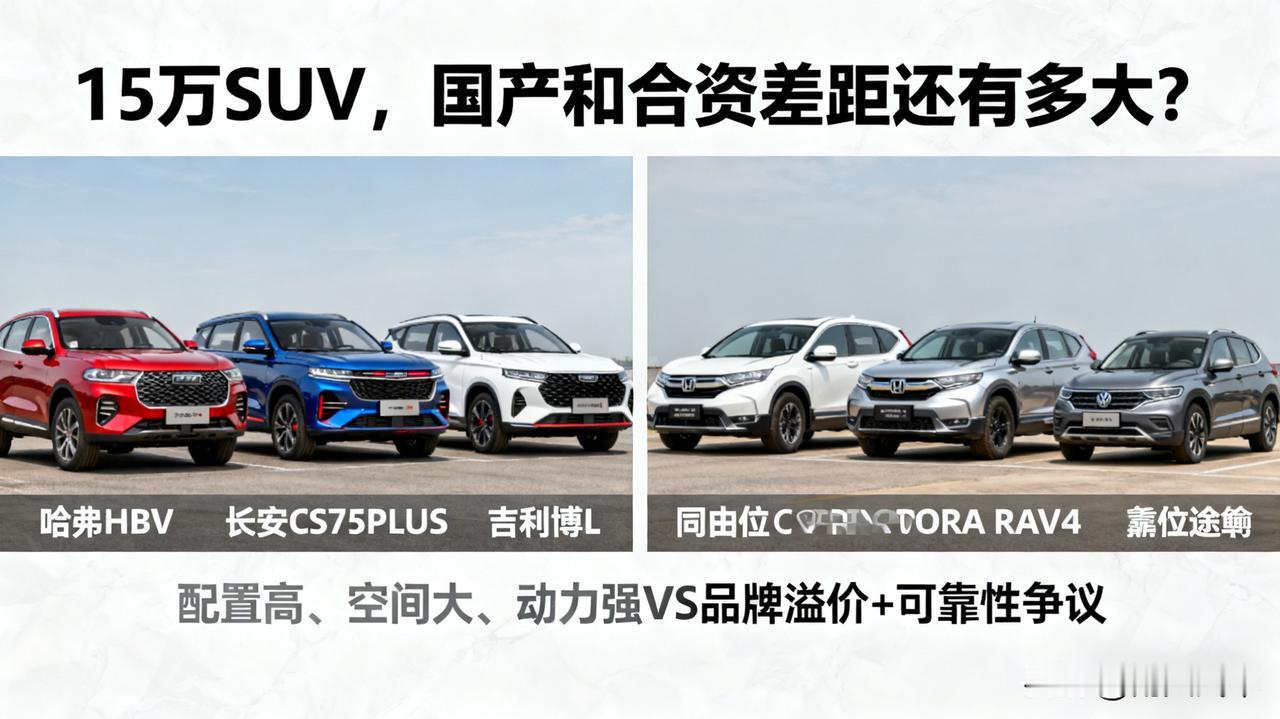 15万SUV，国产和合资差距还有多大？放5年前，15万肯定选合资。但现在，哈