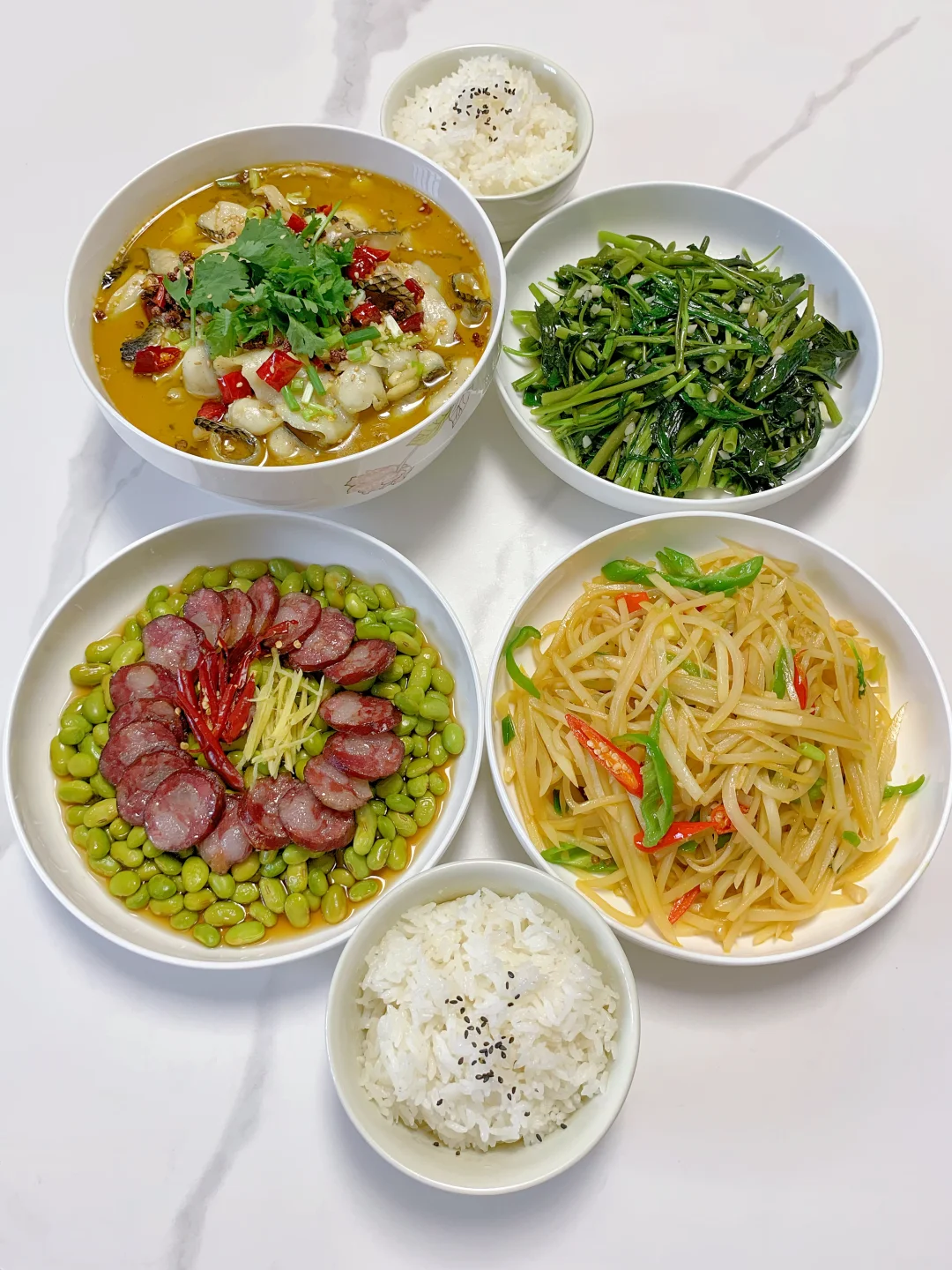 今日晚餐｜酸菜鱼 毛豆蒸腊肠（附教程）‼️