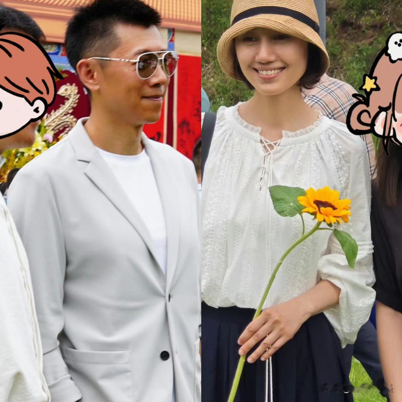 袁泉夏雨，罕见同框！6月5号，袁泉夏雨夫妻俩罕见同框，是参加朋友的婚礼被偶