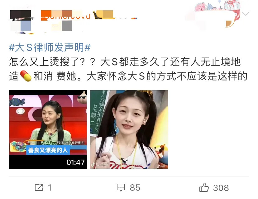 这位网友说：大S妈和具俊烨，还在消费她，让她死了也不得安生现实情况跟你说的恰恰相