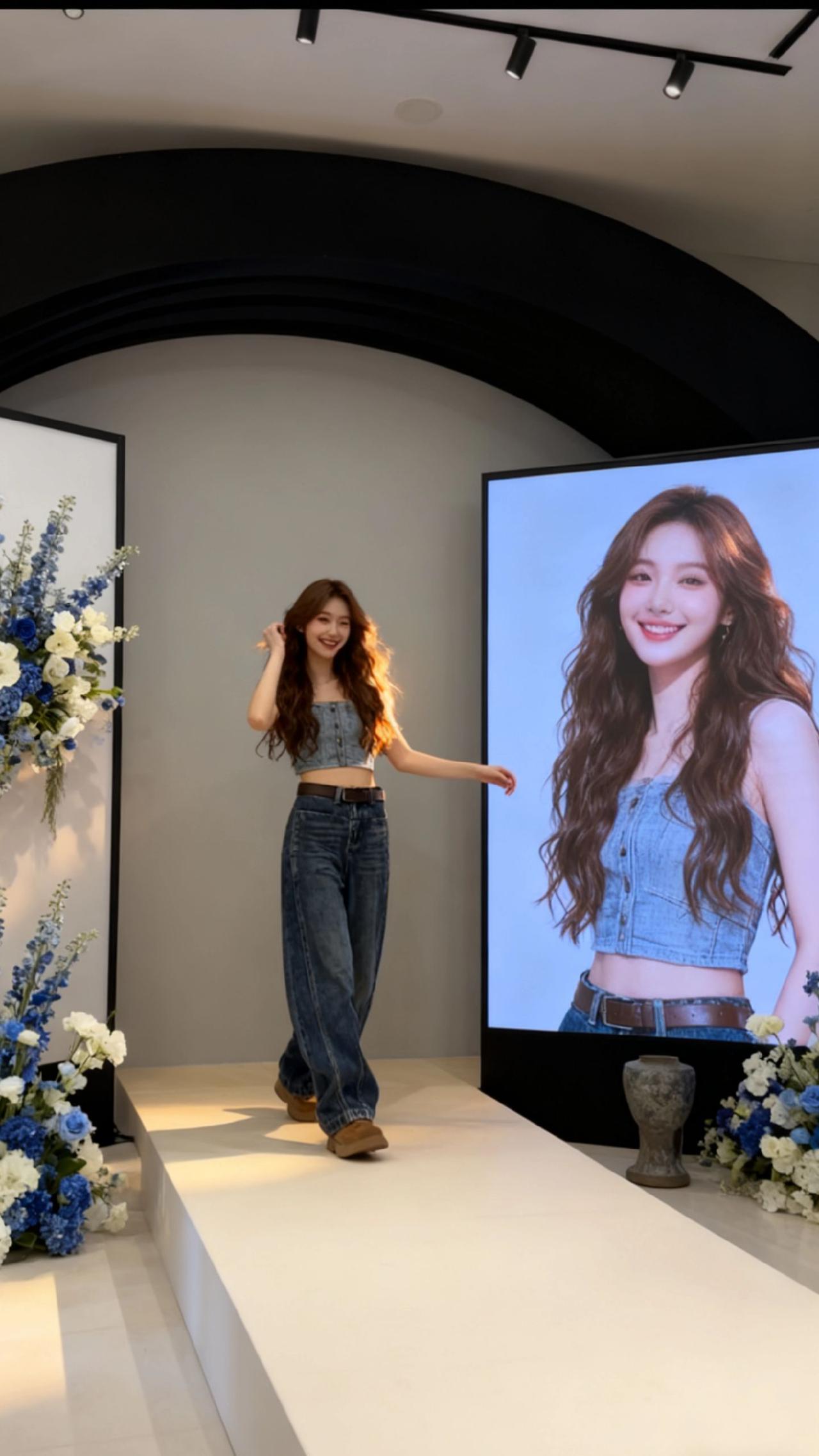 每日分享穿搭牛仔裤美女女装穿搭