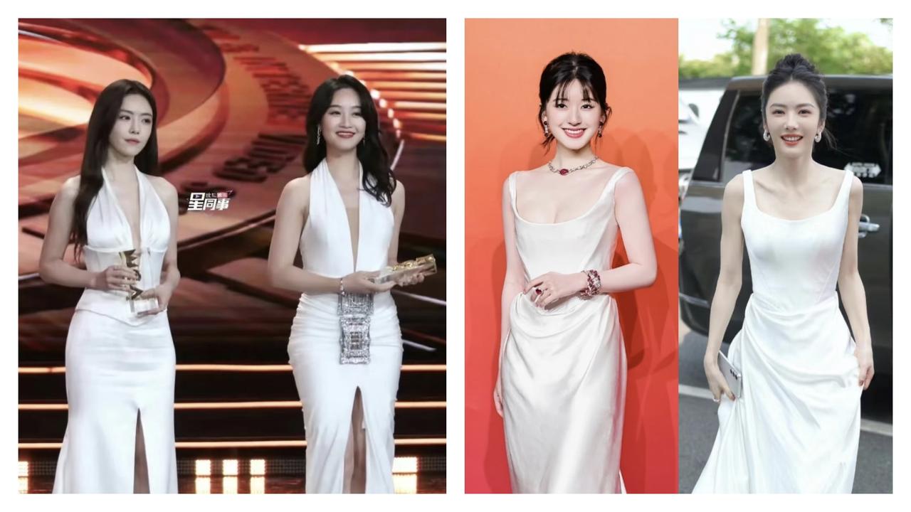 我有种奇怪的预感，蔡文静以后应该不会再在红毯上穿白色裙子了。她竟然不止一次在