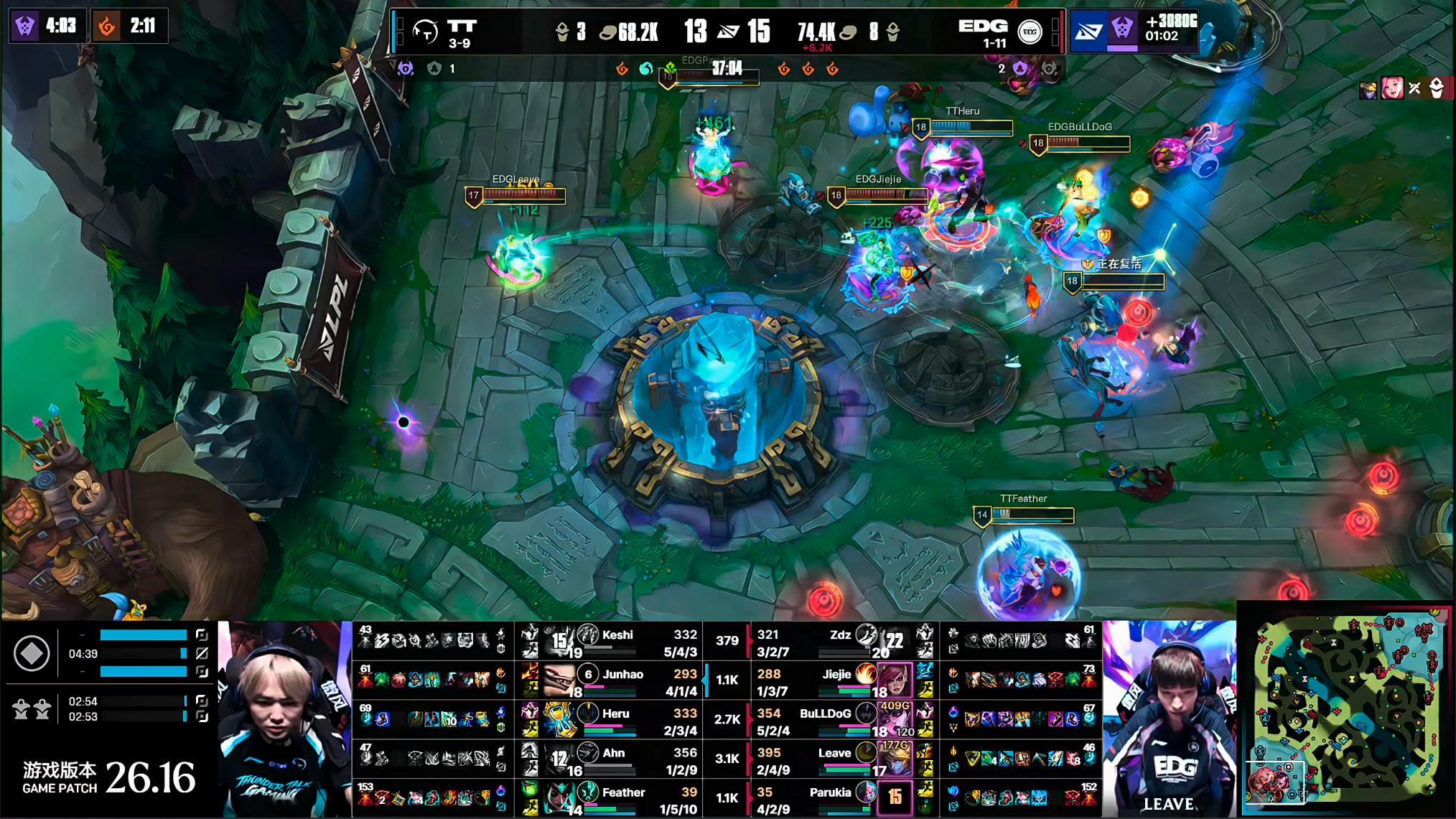 EDG1-0TTBuLLDoG对线压制Heru，瑞兹没动过，Keshi虽说支
