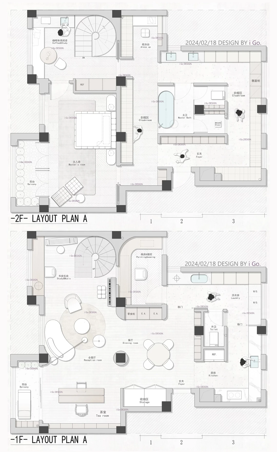 复式教科书布局｜旋转楼梯串联14个功能区①