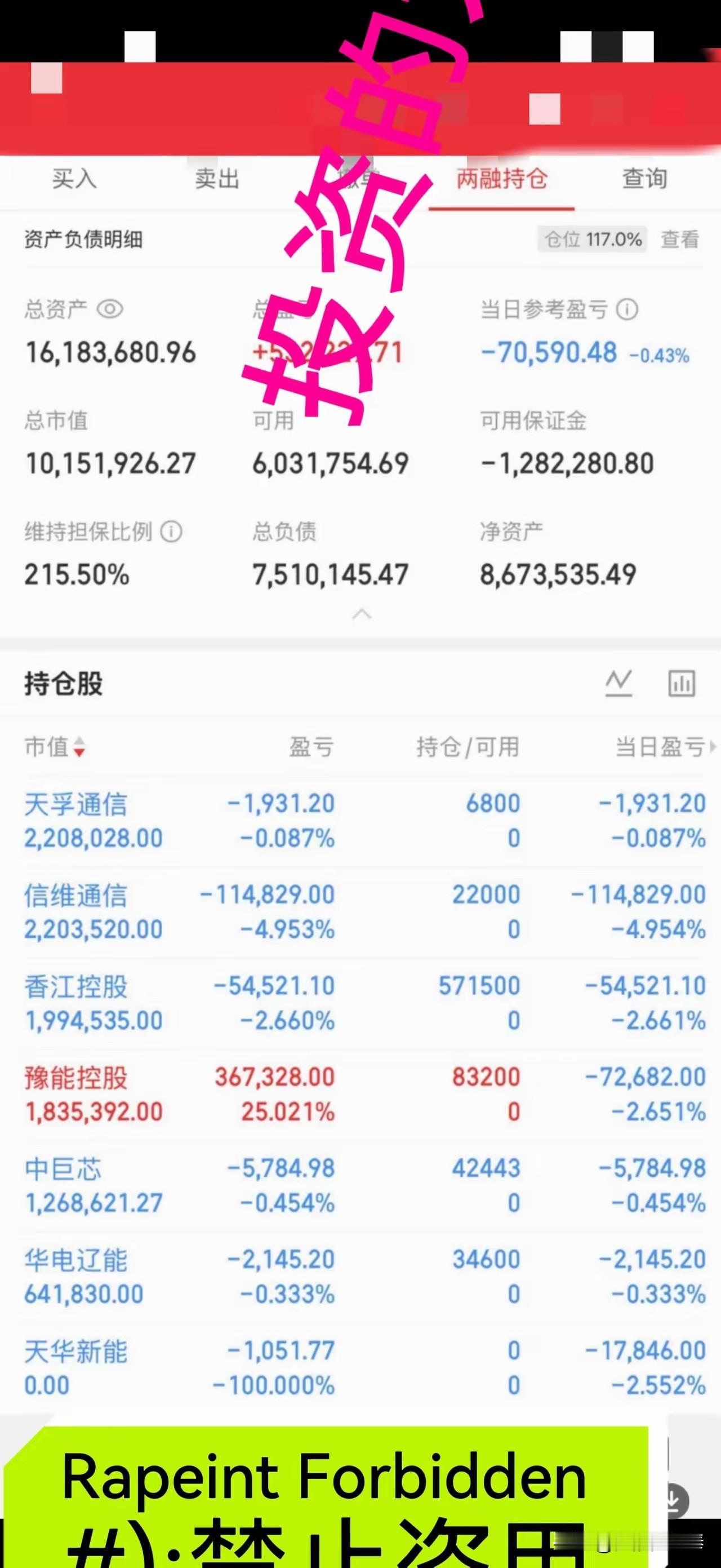 满融重仓扎堆高位题材票，这持仓风险已经拉满点开这份两融持仓实在捏一把汗，总