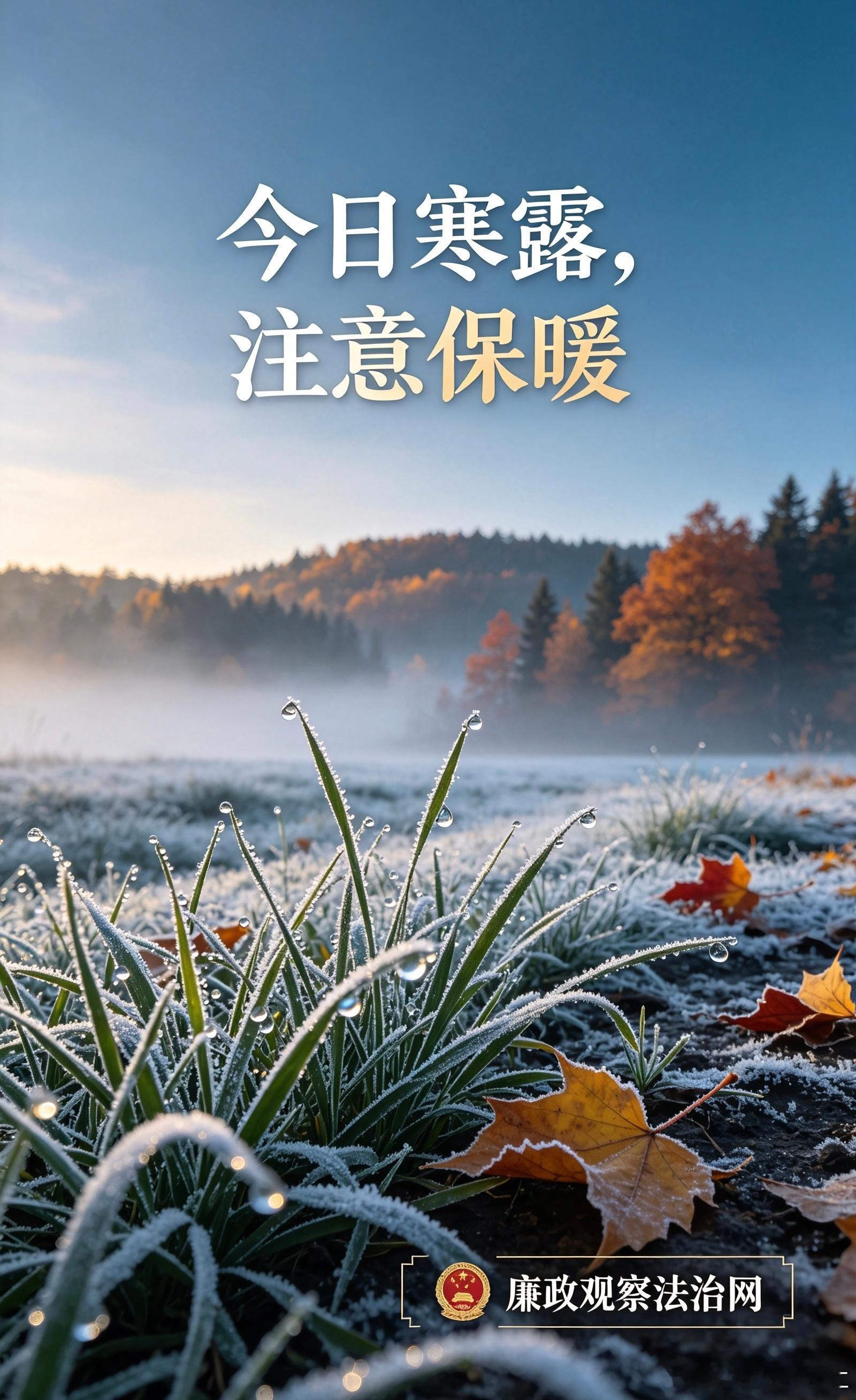 寒露一过，天气从“凉”转向“寒”。从寒露到立冬，大约30天，是秋冬交接的关键期。