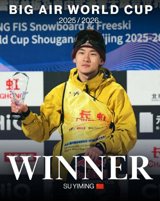 苏翊鸣与鬼塚雅获赛季总冠军！恭喜苏翊鸣斩获2025/2026国际雪联单板滑雪