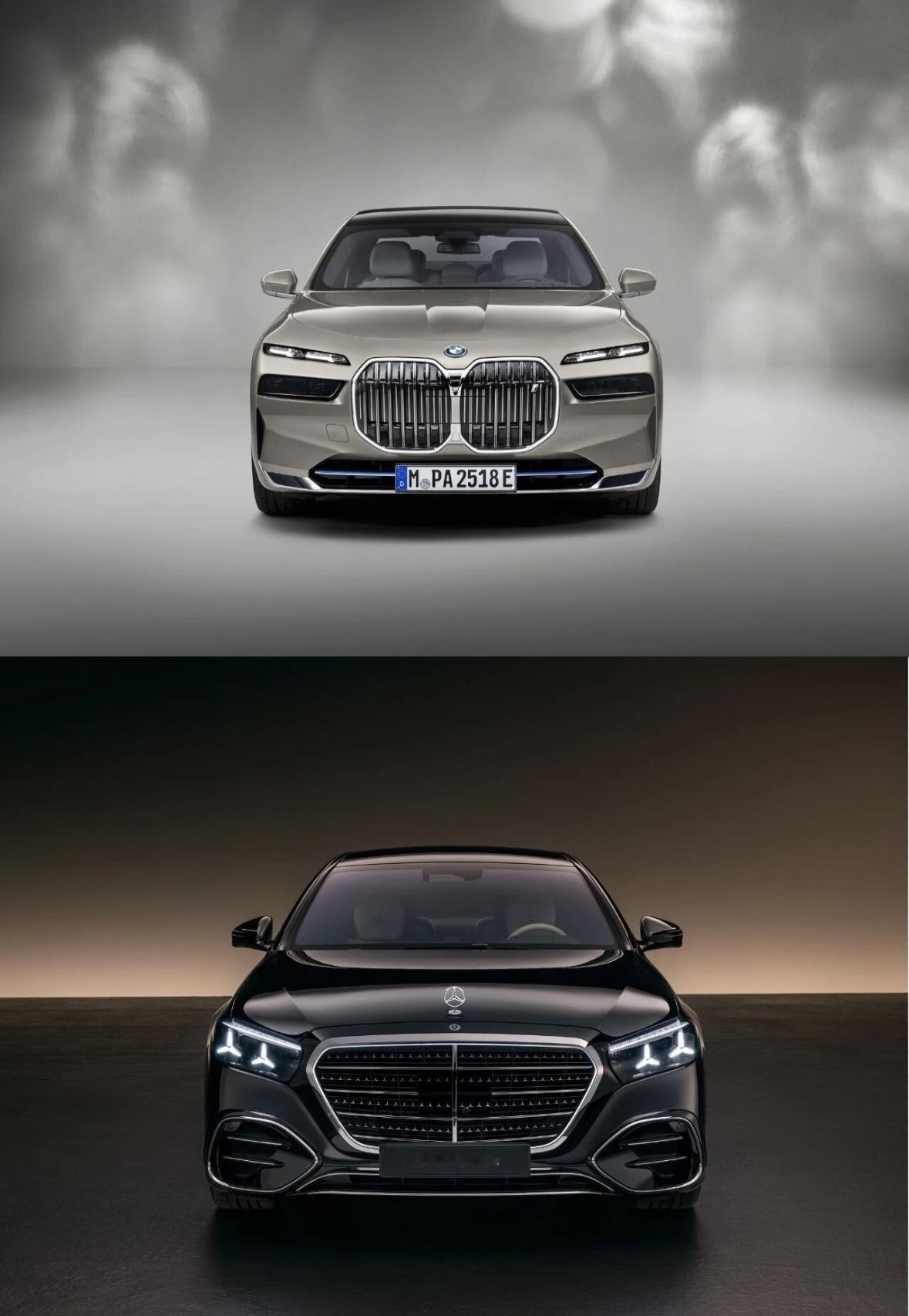 全新宝马7系对比全新奔驰S级，就设计高级感这块，谁赢了？