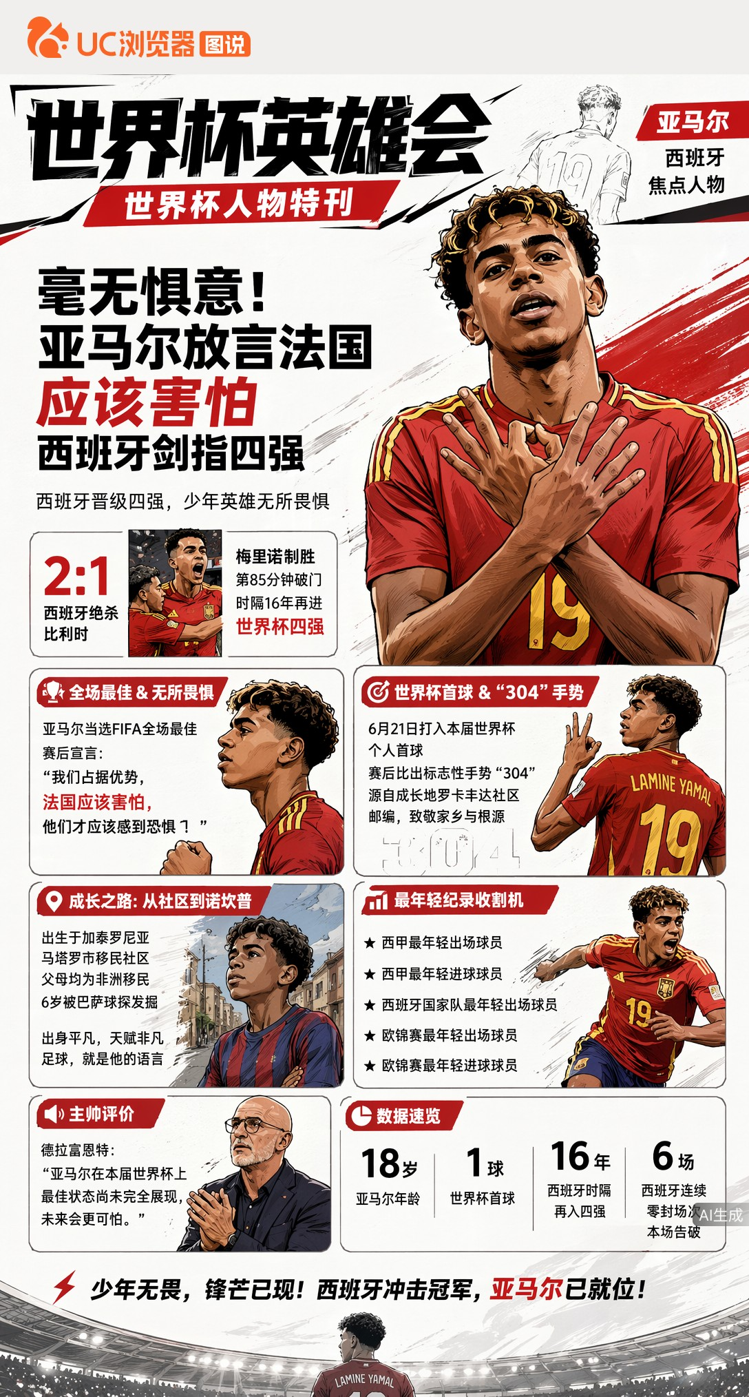 毫无惧意！亚马尔放言法国应该害怕，西班牙剑指四强