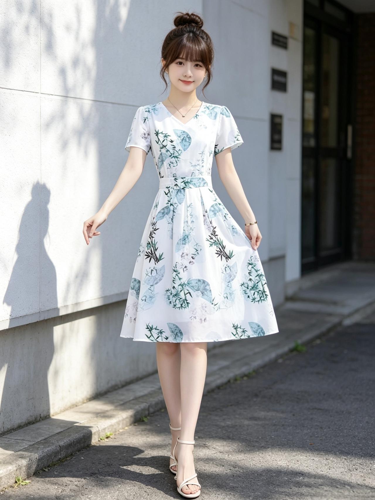 清新夏日连衣裙，优雅气质满满！如何穿搭会具有少女软妹感女生怎么搭配服装才能又酷